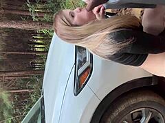 Pulled over, dropped her panties, and fucked right there - Aline Novak