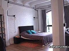 Panty Sniffer Drills Juicy Big Latina Tits Hard!
