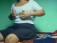 Cute Desi girlfriend gets rough blowjob and pounded hard