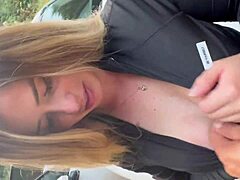 Pulled over, dropped her panties, and fucked right there - Aline Novak