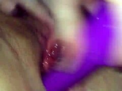 Wet wife going wild with lesbian masturbation fun