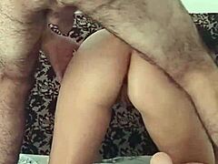 Hot anal action as she push her beautiful ass hard