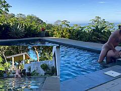 Outdoor Anal and Blowjob with Exotic Girlfriend in Costa Rica. Poolside Action Gets Rough!