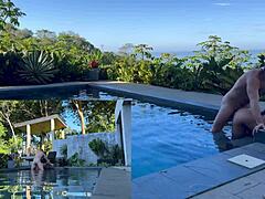 Outdoor Anal and Blowjob with Exotic Girlfriend in Costa Rica. Poolside Action Gets Rough!