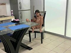 My horny hermanastra teases sensually while holding her phone for the full story.
