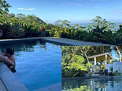 Outdoor Anal and Blowjob with Exotic Girlfriend in Costa Rica. Poolside Action Gets Rough!