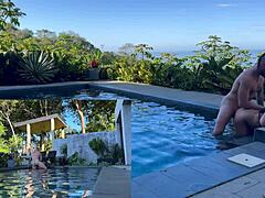 Outdoor Anal and Blowjob with Exotic Girlfriend in Costa Rica. Poolside Action Gets Rough!