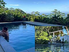 Outdoor Anal and Blowjob with Exotic Girlfriend in Costa Rica. Poolside Action Gets Rough!
