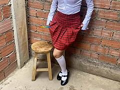 Young Latina College Girl Fucked by Janitor in School Yard Real Homemade