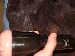 What’s behind this wild Fleshlight stroke session with intense action?