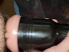 What’s behind this wild Fleshlight stroke session with intense action?