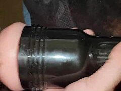 What’s behind this wild Fleshlight stroke session with intense action?