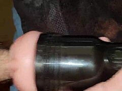 What’s behind this wild Fleshlight stroke session with intense action?