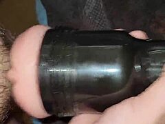 What’s behind this wild Fleshlight stroke session with intense action?