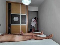 uhh, jerking off front of hotel cleaning lady!