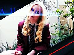 British Blonde Student Smokes During Bold JOI