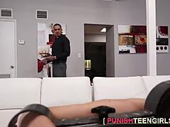 Brunette model Lana takes it rough and hard