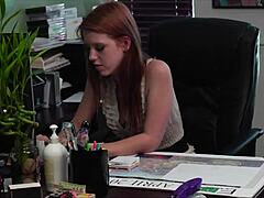 horny secretary pepper kester satisfies busty milf boss nina hartley with intense lesbian action