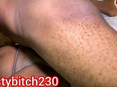 shaved pussy gets pounded hard without a break