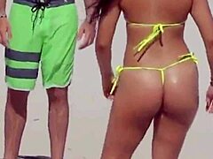 Unbelievable Young Girl Rocks Micro Bikini on Beach with Boyfriend's Kin