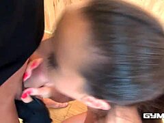 Hey Adriana Brill, wanna work my dick at the gym until I cum?