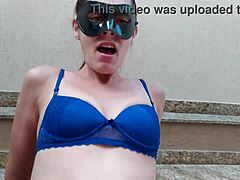 hot milf rides my huge cock outdoor with wild moans