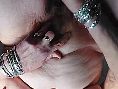 wow, granny rocks dildo and cucumber in hairy slit