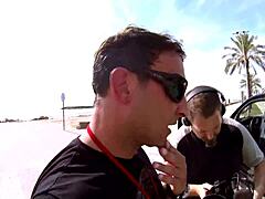 Jenny Babie and Stacey Saran Team Up for a Wild Double Blowjob After Intense Action.