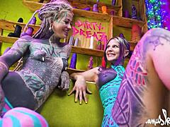 hey, wanna see two tattooed lesbians slam big toys in their assholes for real gapes?