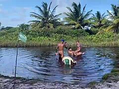 brazilian wife fucked bare by another guy while husband cries