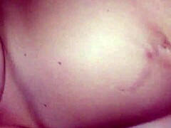 Big pregnant belly covered in cum load