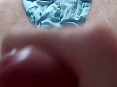 Solo masturbation session with socks on for a quick private release