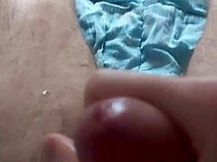 Solo masturbation session with socks on for a quick private release