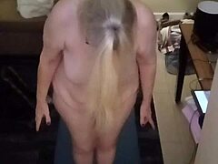 Hot Milf's Big Natural Tits Bounce During Naked Yoga