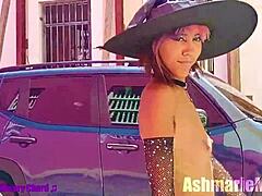 yo, check slut majick going topless in slow motion at cemetery!