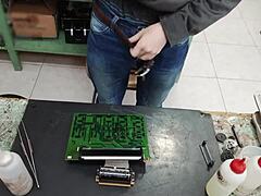 I shoot a huge cumshot on a client’s machine instead of repairing it.