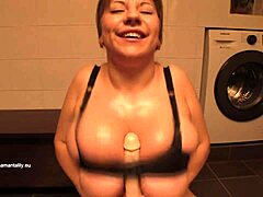 Bra change turns into a wild titfuck session