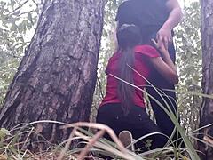 Hey, we hid under a tree during rain and had wild lesbian sex to stay warm