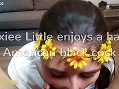 Pixiee Little Devours a Thick American Black Cock with Gusto