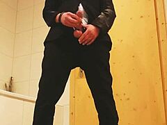 Masturbation in BUSINESS SUIT gets wild