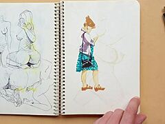 quick sketch of parker ballpoint pen in my sketchbook with doggy-style foot focus
