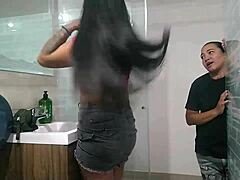 hey, my wife's such a distrustful puta lately, so i gave her a hard fucking before leaving.