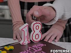 Foster Hazel Moore Uses Her Petite Teen Body with Big Tits to Settle Debts in Amateur POV Reality.