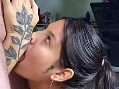 Deep Throat POV Action with Cum Swallowed in Throat
