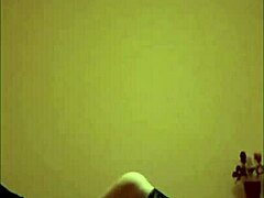 Maitresse K in body and stockings dominates slave hard