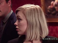 Two female slaves endure rough anal in kinky threesome