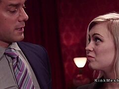 Two female slaves endure rough anal in kinky threesome