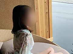 sexy kimono beauty teases in public with subtle charm