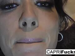 Capri Cavanni Teases Her Wet Pussy with Amazing Big Tits