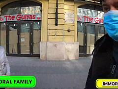 Horny Czech brunette Taylee Woods dives into a wild threesome with two studs in Budapest